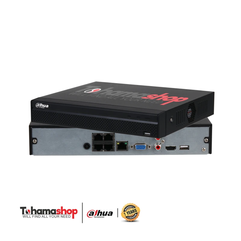 (POE) جهاز عرض و تسجيل شبكي داهوا 4 قناة بدقة 2 ميجا بكسل